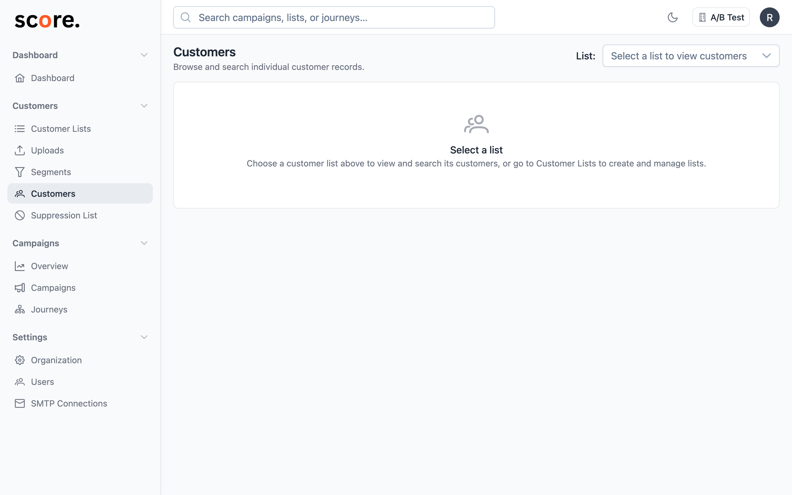 Customers Table with Custom Fields